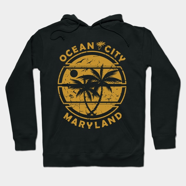 Ocean City Maryland Beach – Summer Palm Trees Hoodie by Jahmar Anderson